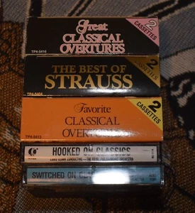 Lot Great & Favorite Classical Overtures, Strauss & Hooked on Classics Cassettes - Picture 1 of 2