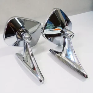 UNIVERSAL Classic Car Vintage Chrome Square Fender/Door Side Mirrors RH LH Pair. - Bild 1 von 11