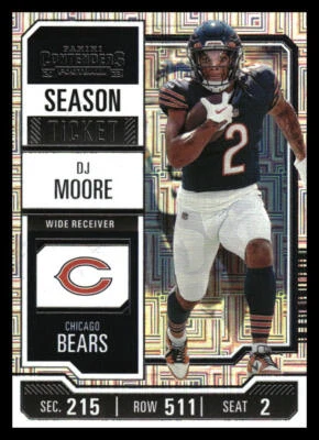 2023 Panini Contenders #18 DJ Moore Season Ticket Retail *Mythic Relics* - Image 1 of 2