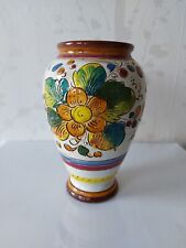 Vintage Italian Pottery Vase Mid Century Floral Pattern