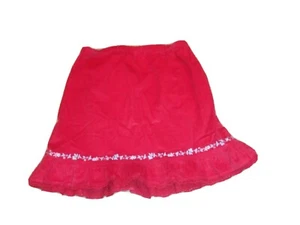 GAP KIDS Girls Bright Red Corduroy Cord Skirt Sz 7 - Picture 1 of 4