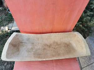 ANTIQUE PRIMITIVE WOODEN DOUGH BOWL BREAD TROUGH RUSTIC FARMHOUSE KITCHEN DECOR - Picture 1 of 12