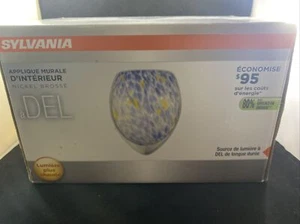 Sylvania Glass Wall Mount Brushed Nickel Indoor LED light NIB - Picture 1 of 5