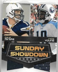 PHILIP RIVERS & VINCE YOUNG 2010 PANINI EPIX DUAL GAME USED JERSEYS#/200