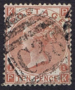 1867 10d Pale Red-Brown SG 113 / Z51 Pl 1 PK FU C38 Callao Peru Cat. £400.00 - Picture 1 of 1