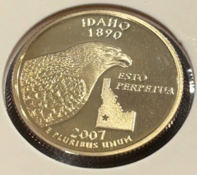 2007 S Proof Idaho State Quarter 25 c  Uncirculated US Mint - Image 1 of 3