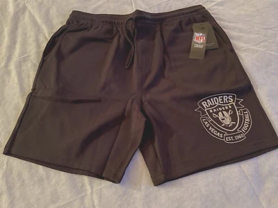 NUEVO CON ETIQUETAS RAIDERS NFL Pantalones Cortos Para Hombre GRANDES Verdadero Negro PREGAME + BANDANA Foto 1 de 4