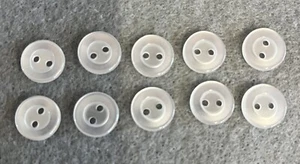 10 x 12mm White 2 Hole Shirt Buttons With Rim Sewing/Knitting/Crafts - Picture 1 of 3