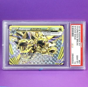PSA 10 Hydreigon 87 BREAK Holo 2016 XY Steam Siege Carta Pokemon Classificata Bassa POP - Foto 1 di 3