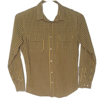 Camisa abotonada J Ferrar para hombre talla grande 16-16,5 negra/amarilla a rayas calce ajustado Foto 1 de 4