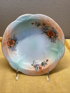 Shofu China Bowl Made Occupied Japan Floral, Gold Verge 7.5” - Picture 1 of 6