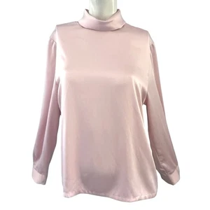 Pendleton Blouse Top 12 Pink Satin Soft Classic Timeless Old Money Elegant Retro - Picture 1 of 7