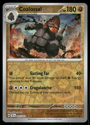 Coalossal 095/162 Uncommon Reverse Holo NM Pokemon SV05: Temporal Forces - Image 1 of 2