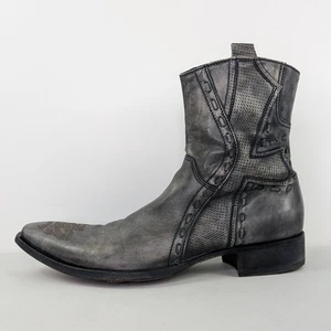 Botas Mark Nason Rock Lives Speakeasy para Hombre Talla 9.5 Gris Cuero Cremallera Lateral Cuadradas - Imagen 1 de 24