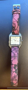 Joan Rivers Classic Square Analog Watch Leather band - Picture 1 of 5