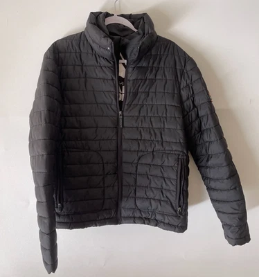 Superdry Chaqueta Hombre Grande Negra Fuji Doble Cremallera Puffer Invierno Exterior Foto 1 de 4