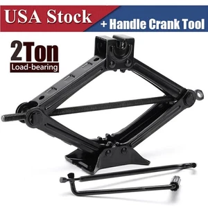 2 Ton Heavy Duty Scissor Jack Car Van Vehicles Stand Tire Wheel Lug Wrench Tool - Picture 1 of 8
