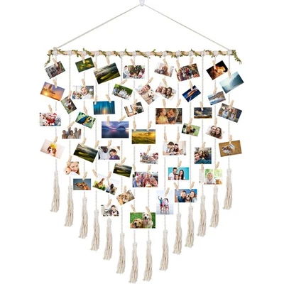 Expositor de fotos colgante boho decoración de dormitorio adolescente decoración de habitación regalo de cumpleaños... Foto 1 de 4