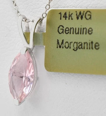 COLGANTE MORGANITA ORIGINAL 1,85 quilates oro blanco macizo 14k - Servicio de tasación gratuito Foto 1 de 4
