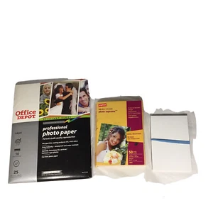 LOT OF 3 PHOTO PAPER: Off. Dep. 8 1/2x11 20 Sh., Staples 5x7 30 Sh. & 4x6 20 Sh. - Picture 1 of 5