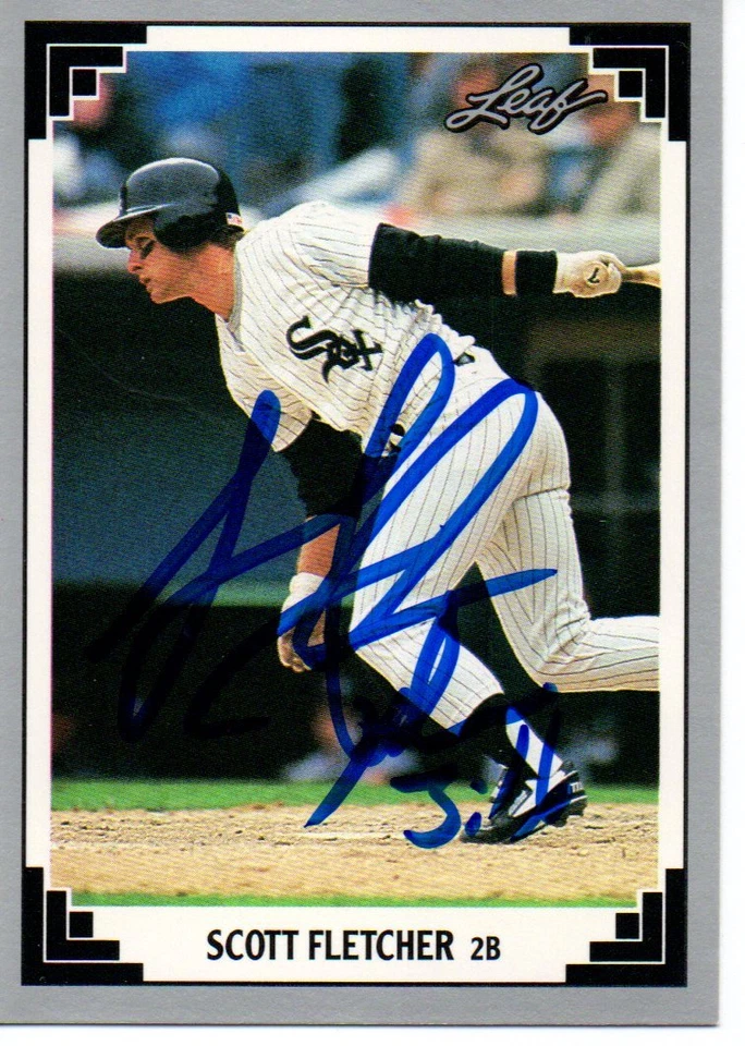 Scott Fletcher Chicago White Sox 1991 Leaf Signed Card - Image 1 of 1