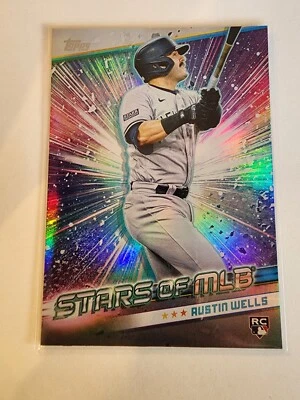 Austin Wells Yankees RC Stars of MLB CSMLB-11 Chrome 2024 Topps Update Series - Image 1 of 2