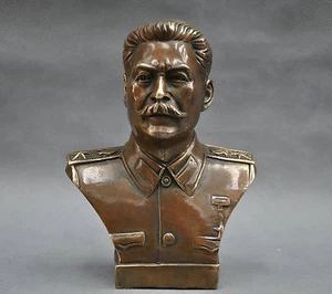Russian Leader Joseph Stalin Bust Bronze Statue - Picture 1 of 4