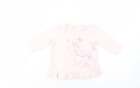 George Baby rosa Baumwolle Basic Bluse Größe 6-9 Monate Rundhalsausschnitt Knopf - niedliche Bea