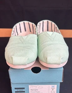Zapatos Toms Para Mujer Talla 7 Alpargata Verde Pastel Heritage Lona - Imagen 1 de 5