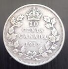 1917 Canada 10 Cent Dime Silver Coin Ten Cents George V .925