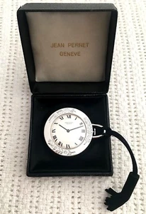 RARO orologio da tasca Jean Perret DOLLARO ARGENTO (con copertina) - CONTROLLA LE FOTO!!! - Foto 1 di 6