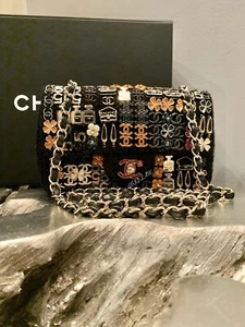 CHANEL Minaudière Gold CHARMS Mini Flap Bag Leather Tweed *LTD ED* A69900Y09339 - Picture 1 of 14