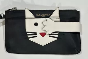 Karl Lagerfeld Paris PEEK A BOO CAT FACE WHISKERS & FOLD-OVER PAW CLUTCH PURSE - Picture 1 of 9