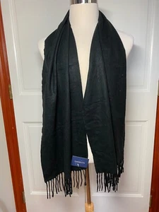 Croft & Barrow Dress Scarf w/ Fringe Solid Black - NEW - Picture 1 of 3