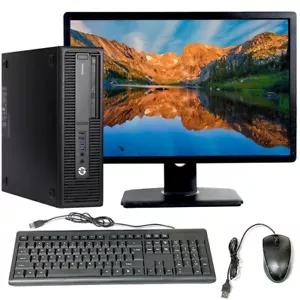 HP i5 Desktop Computer SFF PC 16GB RAM 1TB HDD 22in Monitor Windows 10 Wi-Fi - Picture 1 of 7