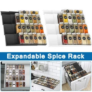 2/4x Gewürzregal Schublade Ausziehbar Organizer Gewürzeinsatz Schublade 4 Ebenen - Bild 1 von 18