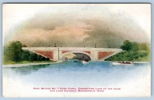 1910's MINNEAPOLIS MN PARK BRIDGE #1 OVER CANAL LAKE ISLES & CALHOUN VO HAMMON - Picture 1 of 2