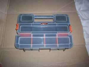 Small plastic TACTIK storage box 30cm 22cm 6cm with inner sections USED. - Picture 1 of 3
