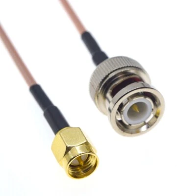 SMA Male to BNC Male Connector Lot RFCoaxial Coax Jumper Pigtail RG316 Cable - Image 1 of 4