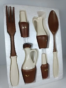 Vintage Japanese Materia Salad Set Wood & Ceramic Boxed and unused. - Picture 1 of 5