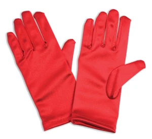 Red Short Gloves Fancy Dress Costume Clown Halloween Party Accessory 1920s - Picture 1 of 1
