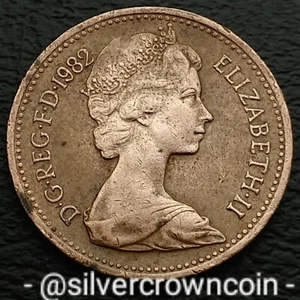 UK Great Britain 1 Penny 1982. KM#927. Bronze One Cent coin. Young Portrait. - Picture 1 of 7