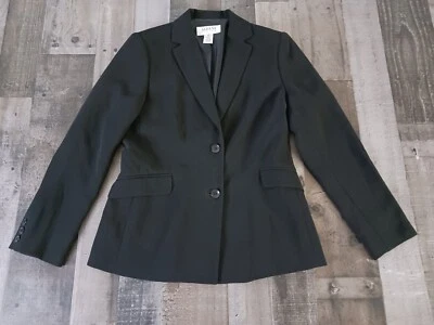 Chaqueta de traje de carrera negra 100 % poliéster Alfani Petite para mujer talla 4P Foto 1 de 4
