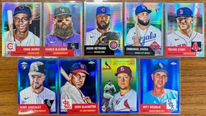 Topps Chrome Platinum Anniversary Prism Refractor Lot (9) - Blue/Silver Parallel - Picture 1 of 1