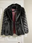 Jordache Vintage Faux Fur Coat Jacket Black Size 7/8 Mid Length Made USA