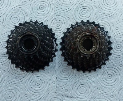 2 Pacco Pignoni Shimano  7V  14-28 Mountain Bike Bici Citta Bici Corsa Universal - Immagine 1 di 2