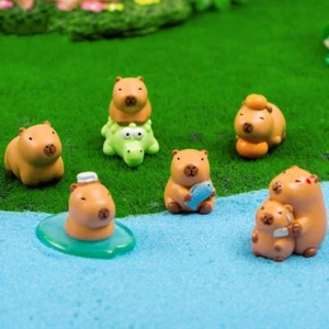 Resin Cartoon Capybara Statue Multicolor Mini Animals Figurine Party Festival - Picture 1 of 15