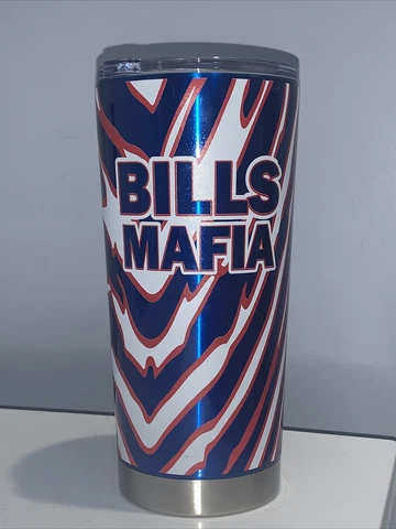 NFL Buffalo BILLS MAFIA 20oz Thermal Coffee Drink Mug Stainless Tumbler NWT Cover