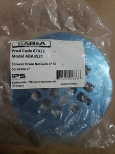 Ab&a Model Aba3521 Shower Drain Nocaulk 2" SS - Picture 1 of 2
