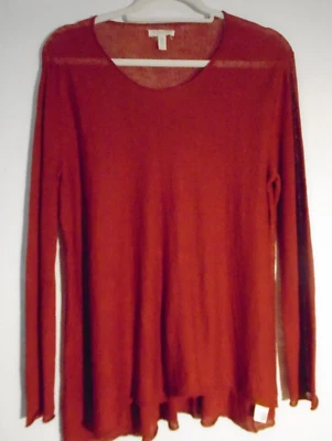 EILEEN FISHER Italian Organic Linen Blend Lagenlook Top Loose Breathable 42" PM - Image 1 of 4